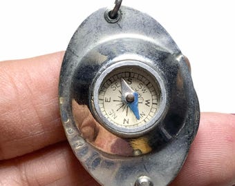 Vintage Testrite Compass with Loupe, Magnifier, Pendant Fob, Occupied Japan, LA