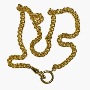 Gold Pocket Watch Chain Necklace, Charm Holder, Choose Length