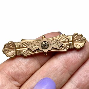 France ornate Story Teller hair barette in gold-filled and sterling 27.7g SS105 France ornate Story Teller hair barette in gold-filled and  main image 2