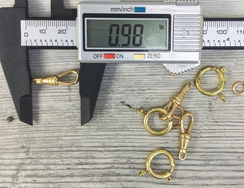 1 Set GOLD Brass Pocket Watch Chain End Clasp Spring Ring & Etsy