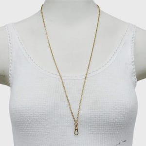 Charm Holder Necklace. Lanyard. Delicate Chain 29", Antique Swivel Clip image 2