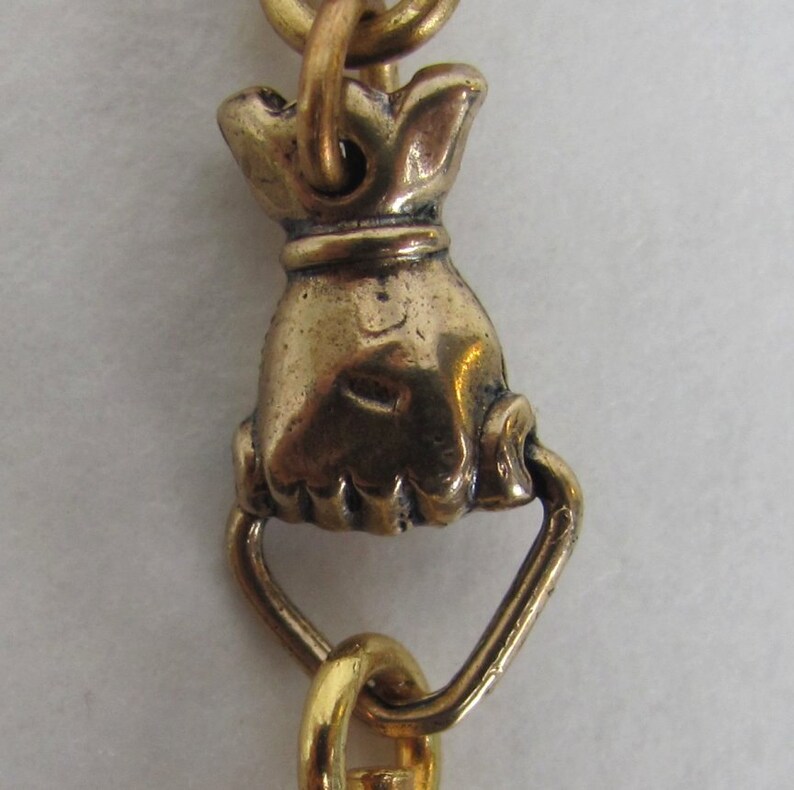 Repro Victorian hand pocket watch chain necklace/ charm holder Etsy