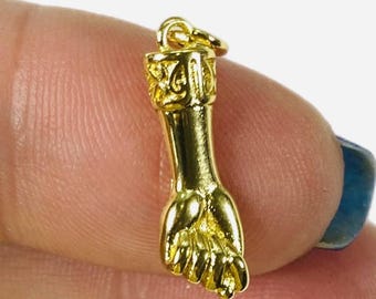 Gold Figa Charm, 3D, Hand charm, Fist Charm, Lucky Mystic Retro Boho
