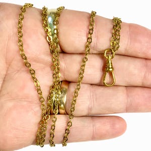 Charm Holder Necklace. Lanyard. Delicate Chain 29", Antique Swivel Clip image 5