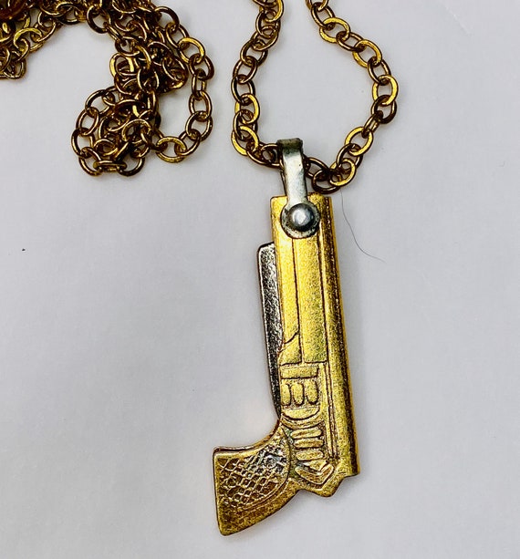 Toy Gun Knife Charm Necklace crackerjack prize Gum