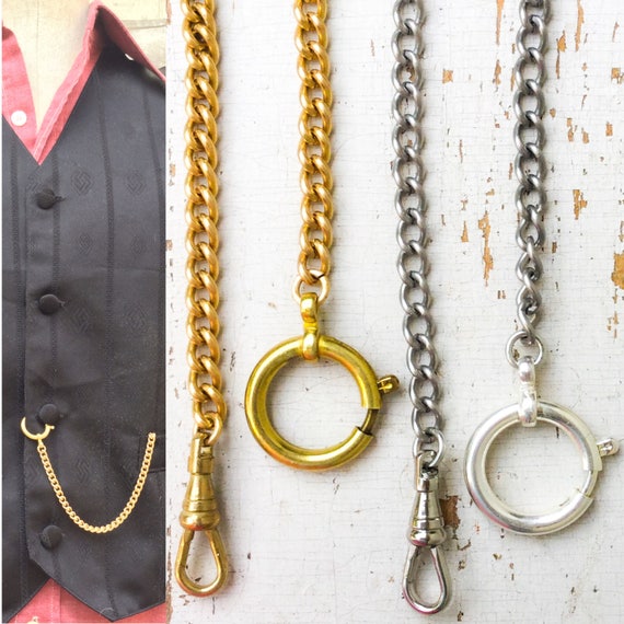 Gentleman/'s Monocle With Golden Chain Victorian 1920s Fancy Dress Accessory
