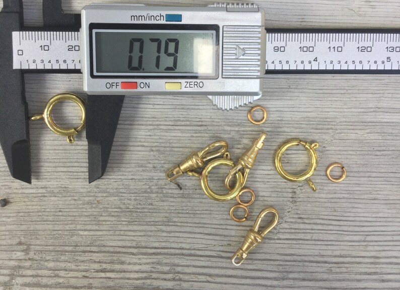 1 Set GOLD Brass Pocket Watch Chain End Clasp Spring Ring & Etsy