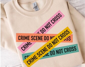 Pastel Crime Scene Tape SVG: Police Line PNG (Digital Download)
