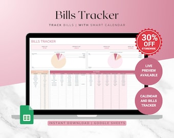 Monthly Bill Tracker and Budget Planner Spreadsheet | Medical Bill Calendar | Template for Budgeting and Weekly Expense Organizer
