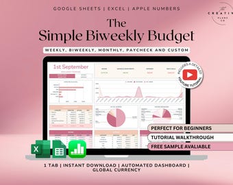 Biweekly Budget Planner and Savings Tracker – Google Sheets Template for Paycheck Budgeting, Expense Planning