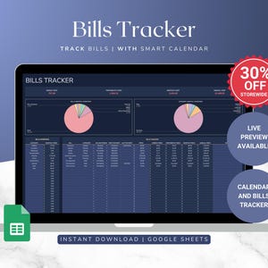 Bill Tracker and Budget Planner | Spreadsheet for Monthly and Weekly Bill Organization | Personal Finance Calendar Template