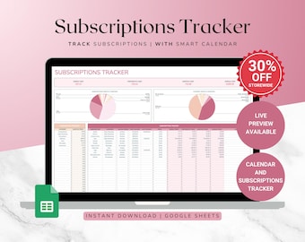 Recurring Subscription Tracker – Subscription Management Template for Google Sheets, Expense and Payment Tracker
