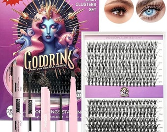 lash Extension Kit 280Pcs,DIY Individual Lashes Clusters Kit DIY(30D+40D,D-Mix8-16mm Kit)