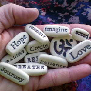 12 Pocket Meditations, Ceramic Clay Words, Colorado Made