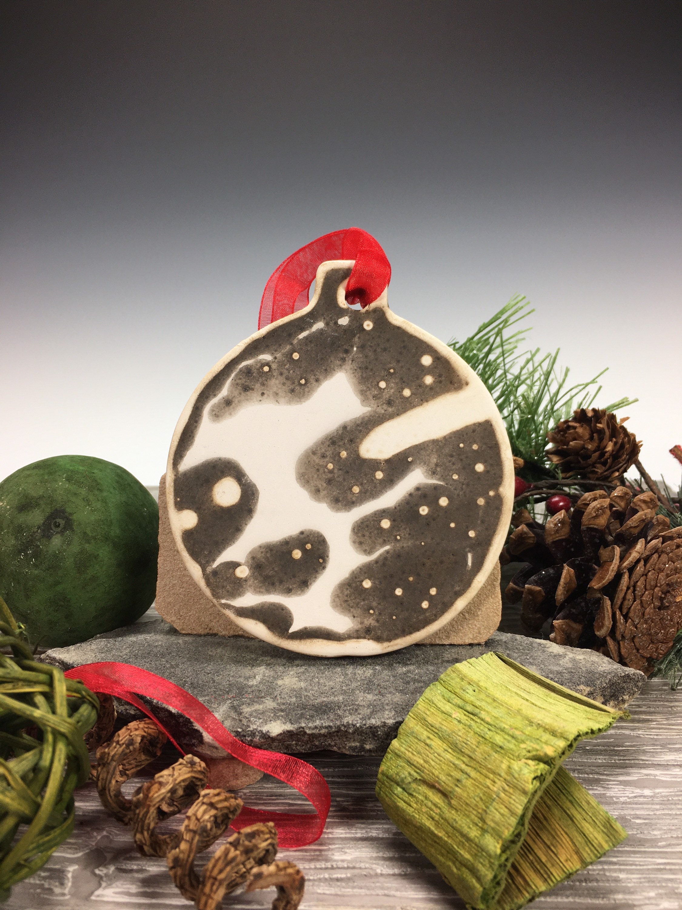 Christmas Ornament Baltic Raku Ornament Raku Tree Etsy