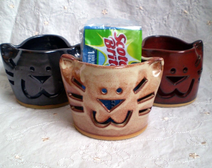 Cat Sponge Holder Cat Lover Gift Cat Candle Holder Pet Etsy
