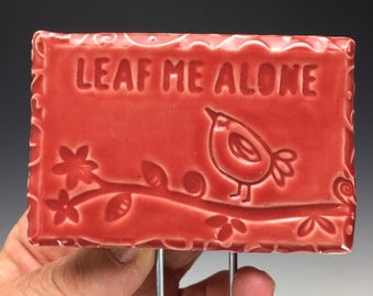 Poke Leaf Me Alone, Poterie faite main, Cadeaux pour amoureux des plantes, Cadeaux jardinier