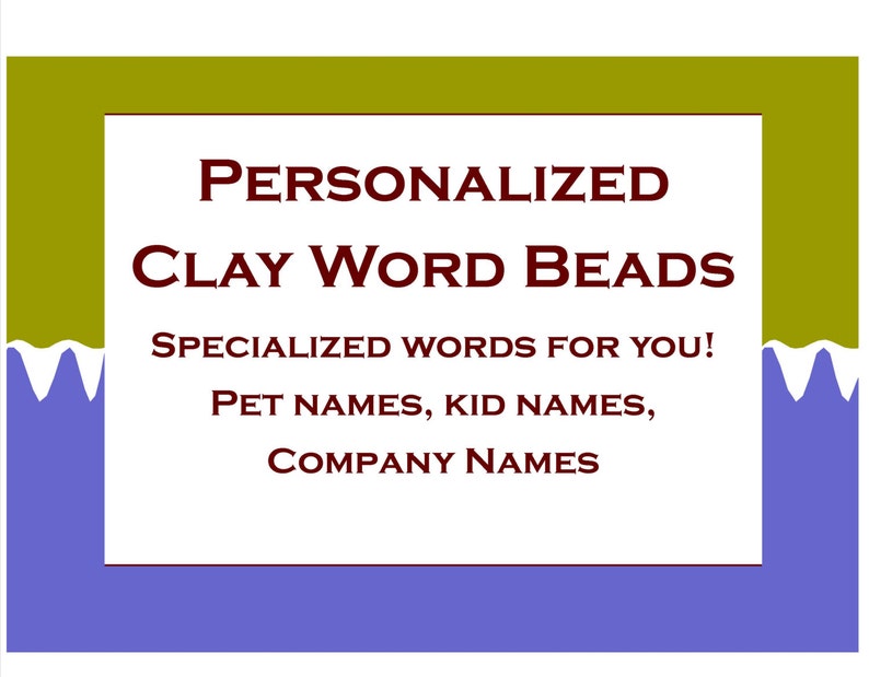 Personalized Clay Word Beads Name Beads Handmade Beads Etsy