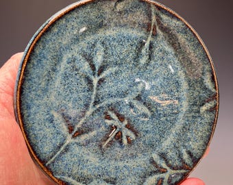4 1/2" Ceramic Dragonfly Dish, Handmade Pottery, Ceramic Dish