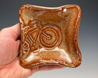 Ceramic Bike Dish, Bike Lover Gift, Road Bike Gift, Mountain Bike Gift, Cyclist Gift, Bicycle Gift, Handmade Pottery (4sq18)