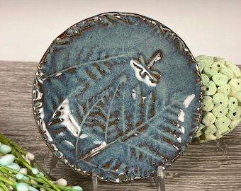 4 1/2" Ceramic Dragonfly Dish, Handmade Pottery, Ceramic Dish