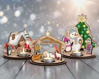   Tunes キャンドルホルダー クリスマス 木製キャンドルホルダー クリスマスツリー (モクセイキャンドル