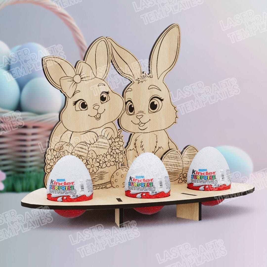 Bunny Easter Egg Holder Laser Cut Svg File Glowforge Easter Bunny Egg ...
