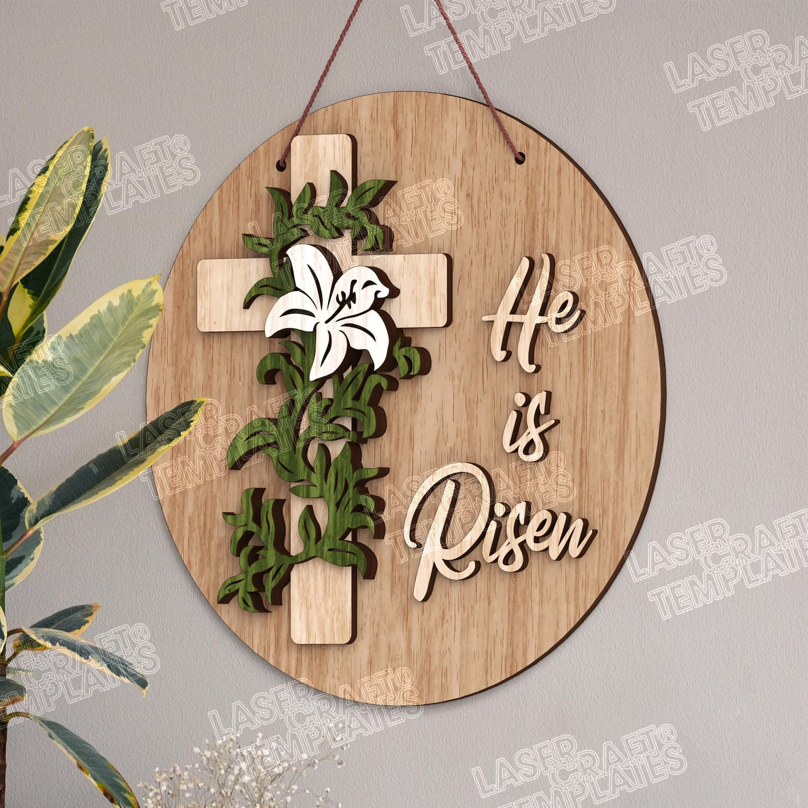 He Is Risen Sign Language Design 3 He is Risen Sign SVG Laser Cut Cross Easter Round Wall Panel - Etsy