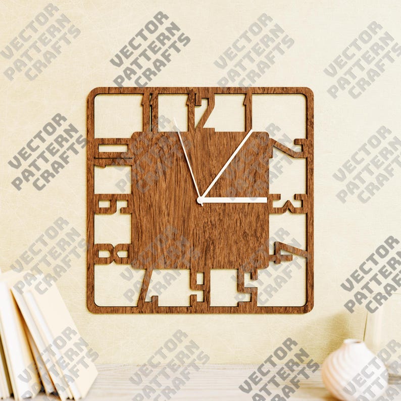 Laser Cut Numbers Wall Clock 4 Bundle Svg File Glowforge Numbers Wall ...