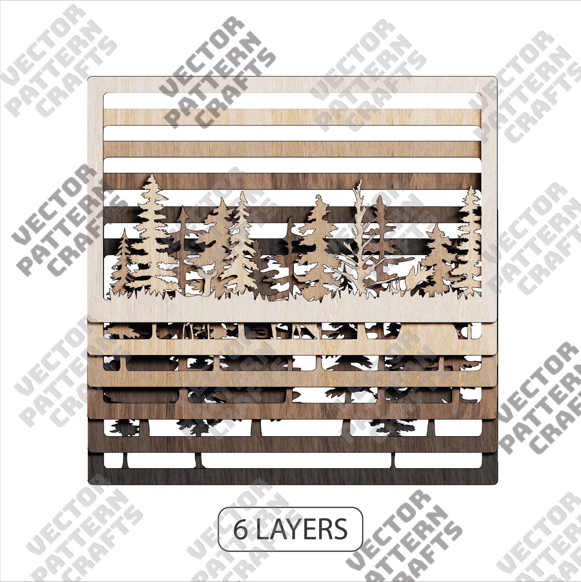 Multilayer Forest Tree Wall Art Panel Laser Cut SVG File - Etsy