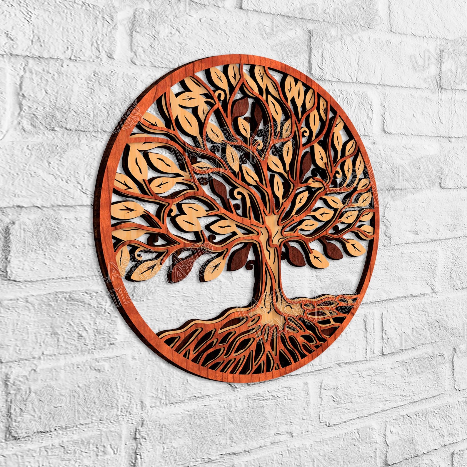 Multilayer Tree of Life Wall Panel Laser Cut Svg File Glowforge ...