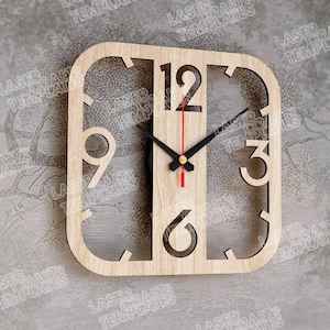 Wooden Numbers Wall Clock 4 Laser Cut Svg File Glowforge Numbers Wall ...
