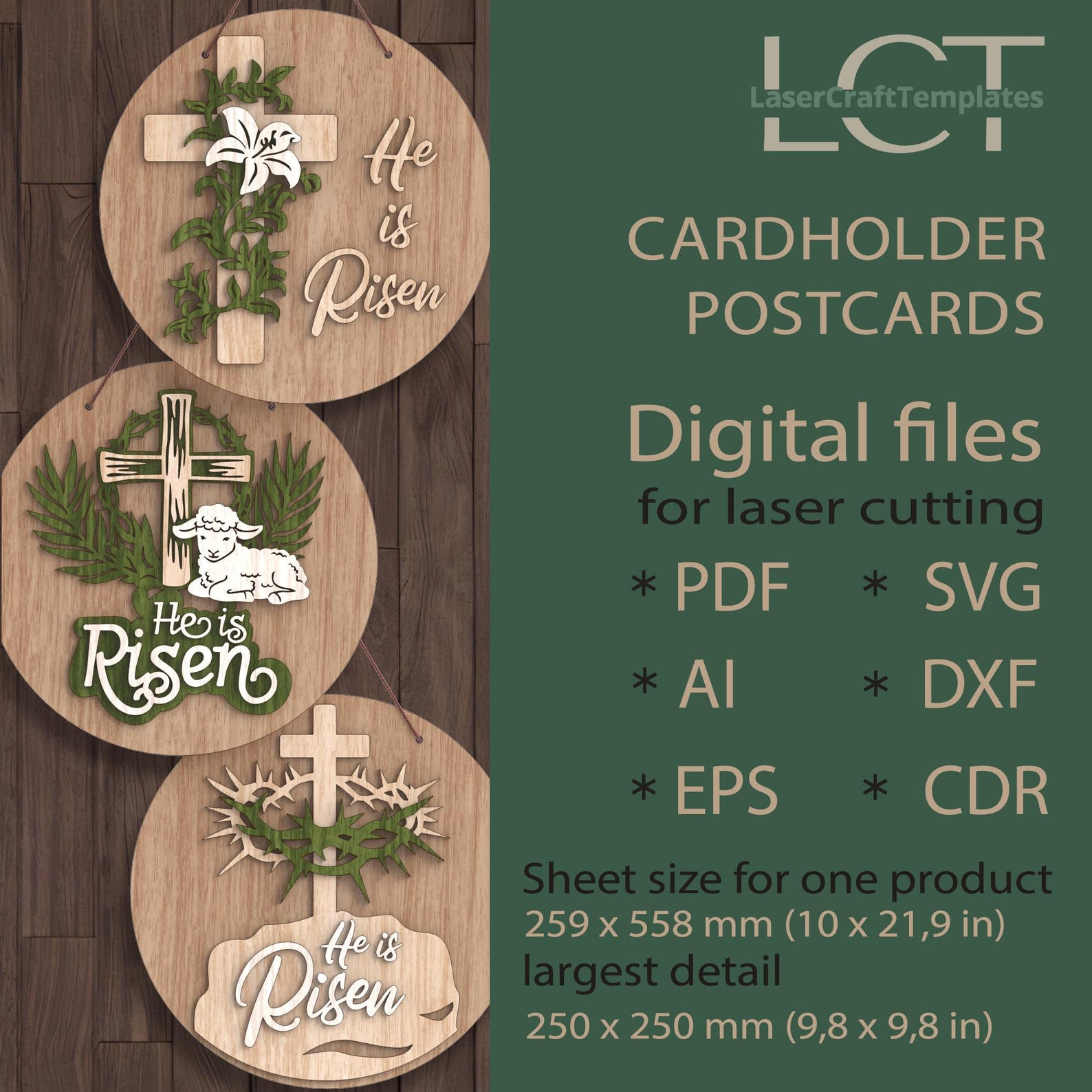 He Is Risen Sign Language Design 3 He is Risen Sign SVG Laser Cut Cross Easter Round Wall Panel - Etsy