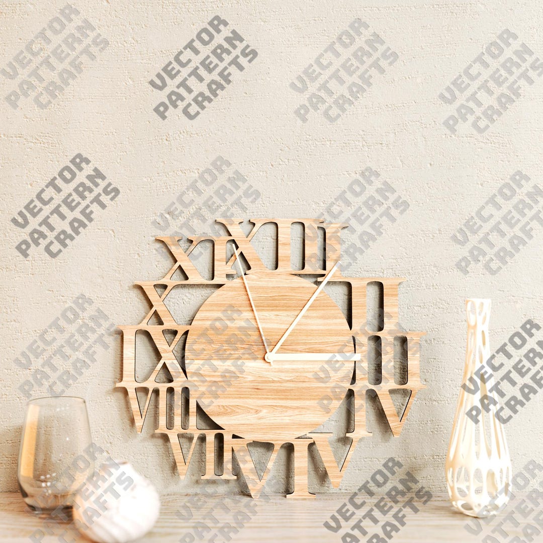 Laser Cut Numbers Wall Clock Svg Cutting File Glowforge Numbers Wall ...