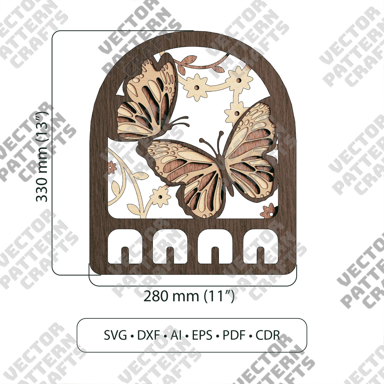 Laser Cut Butterfly Key Holder Svg File Glowforge Butterfly Wall Key ...
