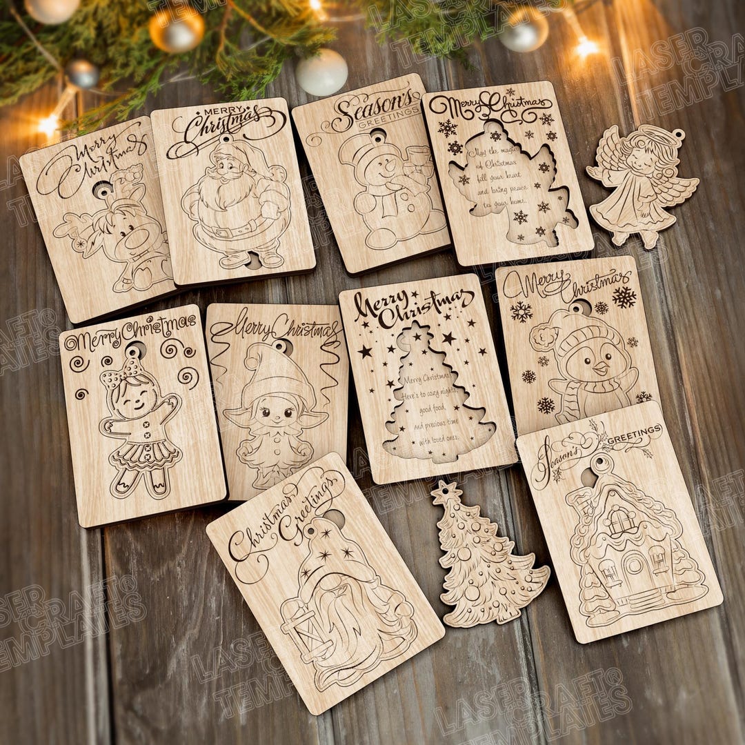 Porte-Monnaie De Noël Créatif En Bois, Portefeuille, Enveloppe, Carte-Cadeau, Bon, Poche, Cadeaux, Arbre