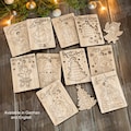 10 Christmas Card SVG Laser Cut Wooden Greeting Ornament Gift Holiday Tag