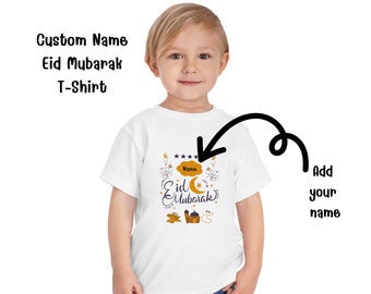 Custom Name Eid Mubarak T-Shirt For Kids, Eid Islam Muslim Eid Al Fitr Women-Men Shirt, Eid Mubarak Shirt For Kids