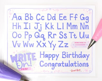 Lettering Piping Practice Sheet PHYSICAL ITEM - Etsy