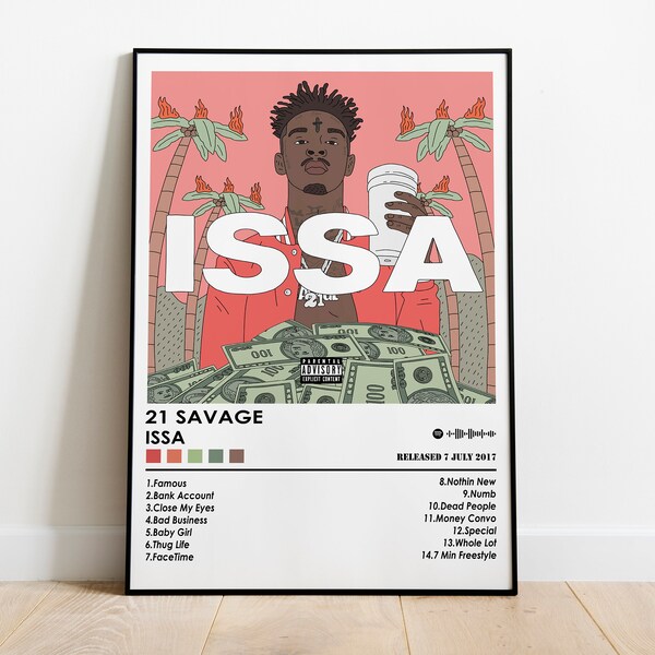 21 Savage Print | Issa Poster | Music Poster | Album Cover Poster | Wall Decor | Music Gift | Room Decor