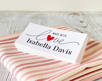 Cotton sewing label, 40 or 14 flat sew-on- iron-on, 16 fold over, customize with text, name tag, personalize, blanket tag, quilt label uncut