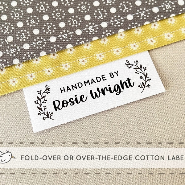 Fabric labels, 20 or 30, fold-over, to personalize with your text, sewing, clothing, name tag, customize, uncut by Lilla Lotta