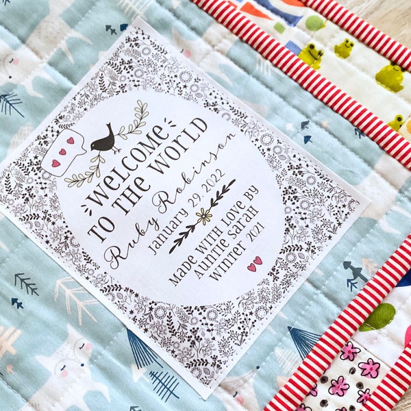 Baby Blanket Label Etsy