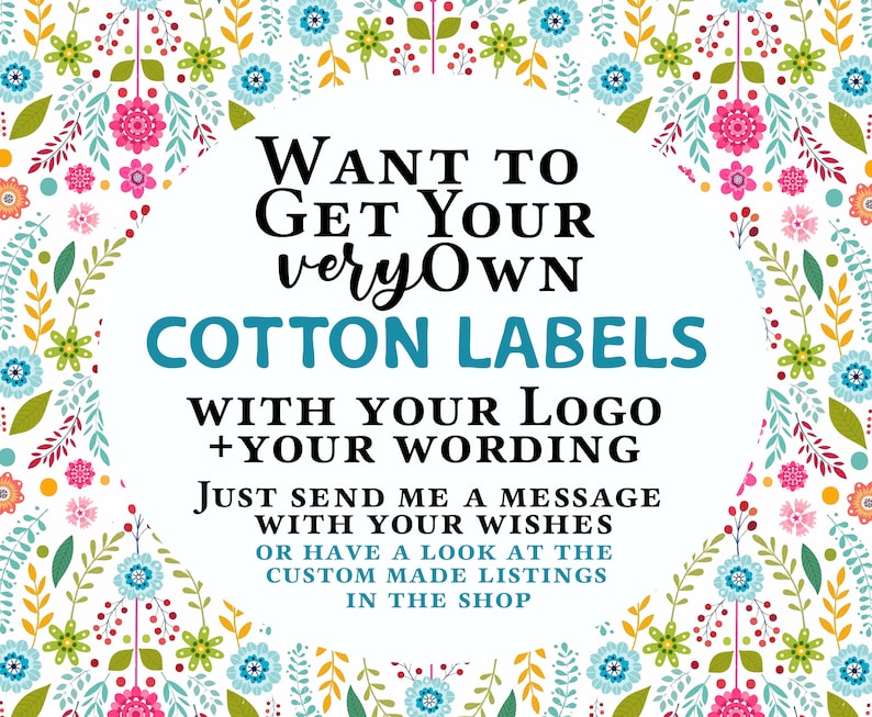 Fabric sewing tags, 20x labels, 1.5x1 fold-over, cotton label, personalize with text, customize label, clothing tag, name tag, uncut image 9