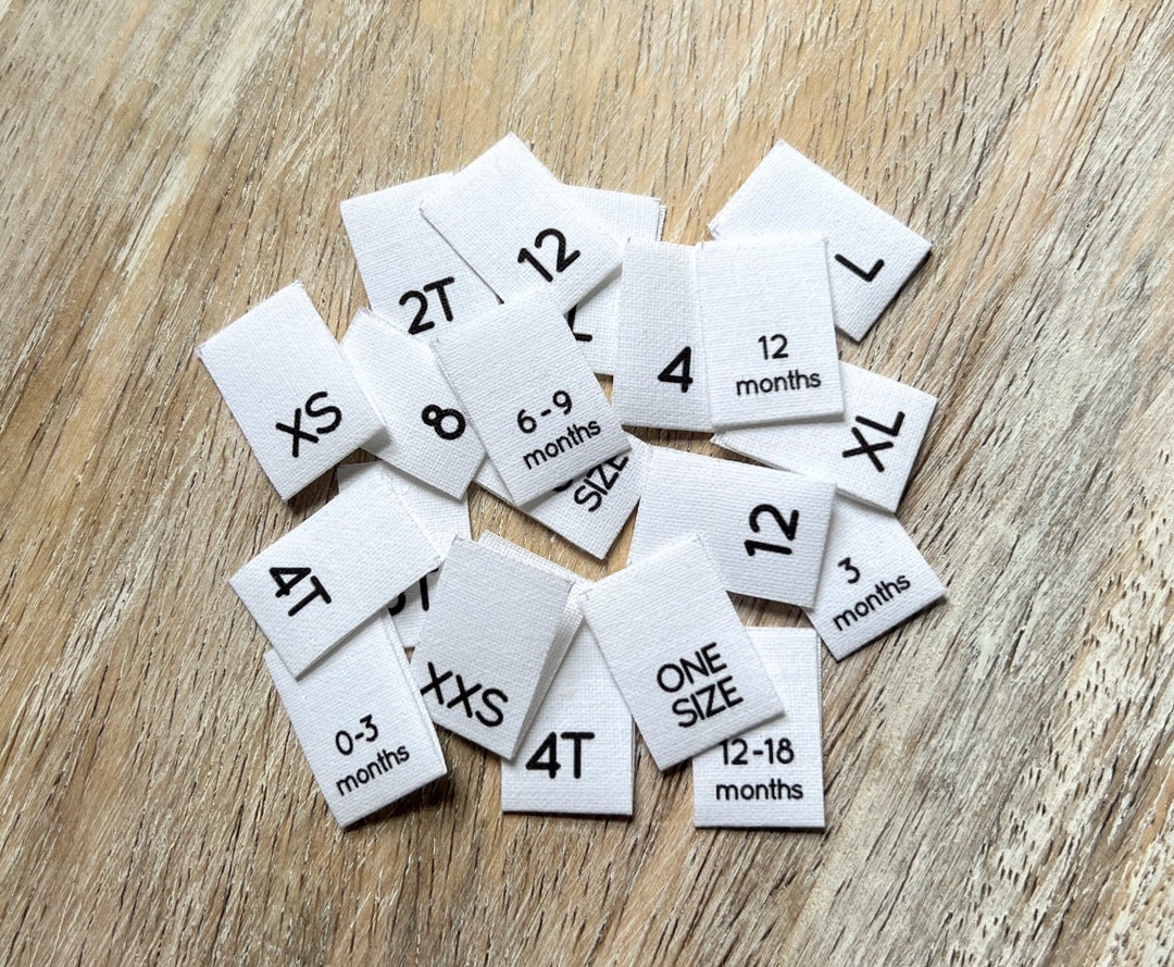 Custom Clothing Size Tags Folded Label Baby Labels Many Etsy