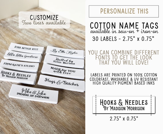 Custom Clothing Labels Personalized Name Tags for Kids Iron 