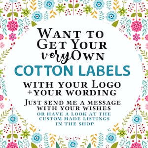 Cotton label, 24 or 12 flat labels, Personalized tag, clothing labels, fabric tag, sewing labels, printed labels, quilt tag, uncut image 10