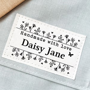 Flat labels, Iron On, Sew on Labels, Cotton, With Logo or Text, Sewing Label, tags for Knitting, gift tags, un cut, handmade, sewing on