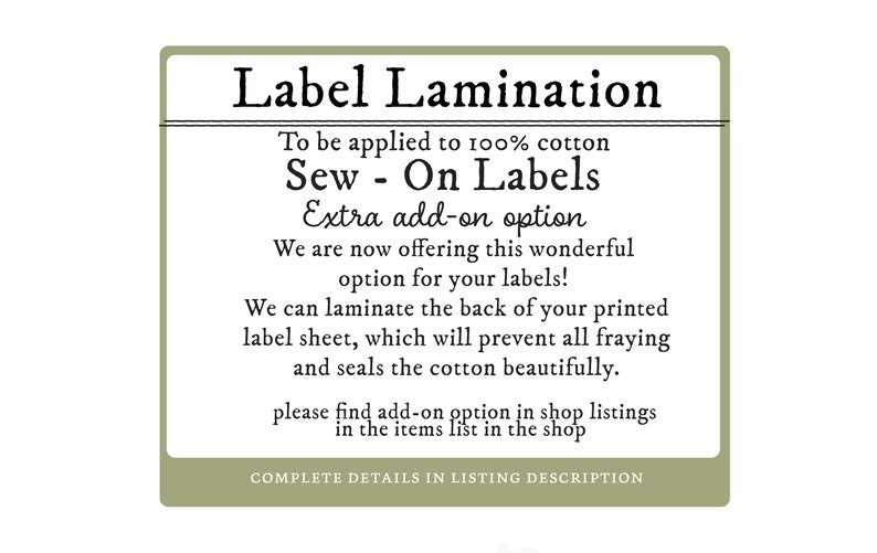 Cotton label, 24 or 12 flat labels, Personalized tag, clothing labels, fabric tag, sewing labels, printed labels, quilt tag, uncut image 8