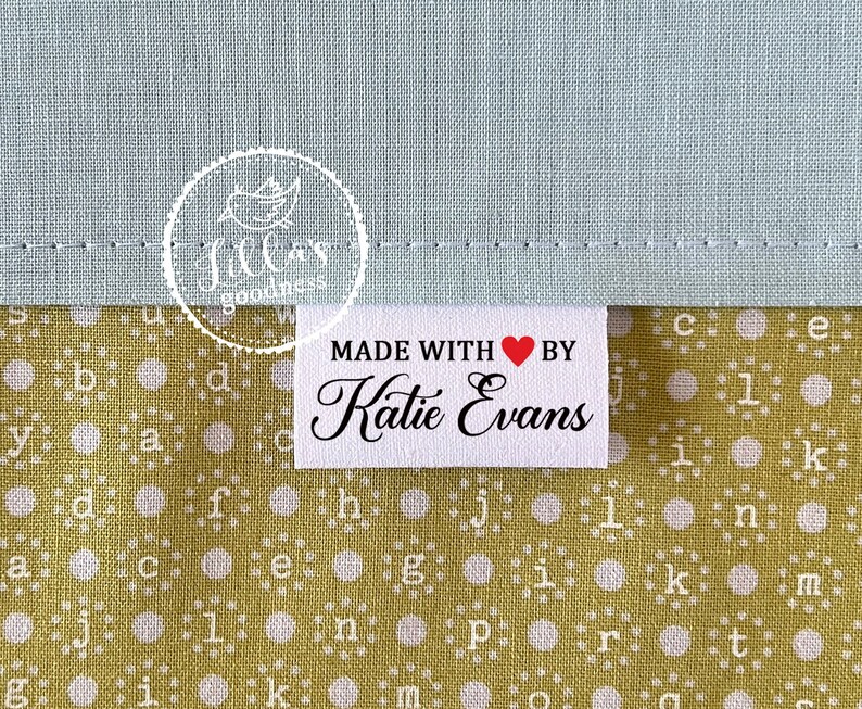 Fabric sewing tags, 20x labels, 1.5x1 fold-over, cotton label, personalize with text, customize label, clothing tag, name tag, uncut image 4